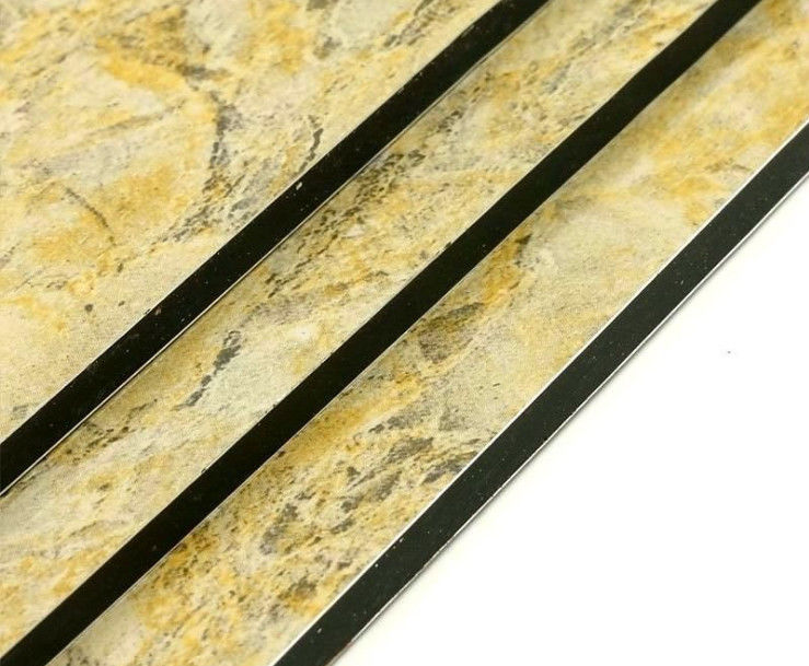 Kiểm soát chất lượng nghiêm ngặt Marble Gtain Aluminium Panel ACM/ACP 1250*2500mm, Gloss cao, chống cháy cho trang trí tàu điện ngầm Chất lượng hàng đầu