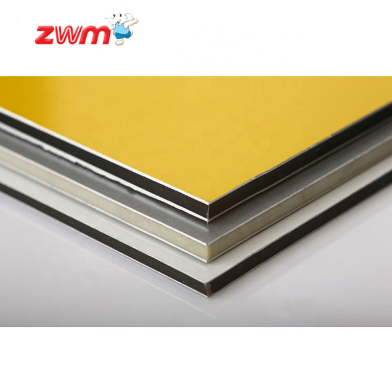 Bảng tổng hợp nhôm lõi PE không thể phá vỡ 3mm màu trắng sáng bóng ACM ACP cho vật liệu xây dựng