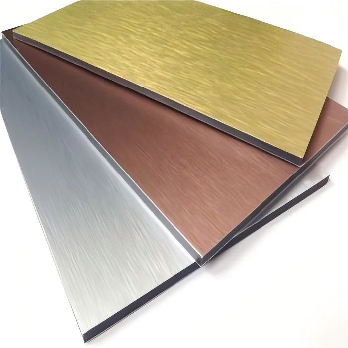 Trong kho 1220 * 2440mm Panel nhôm chải PVDF phủ, chống thời tiết cho bức tường rèm ISO 9001Factory