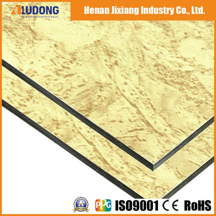 Golden Supplier Marble Grain Acp Sheet Lớp phủ tường bên ngoài, Đá tự nhiên bền cho tòa nhà khách sạn Villa