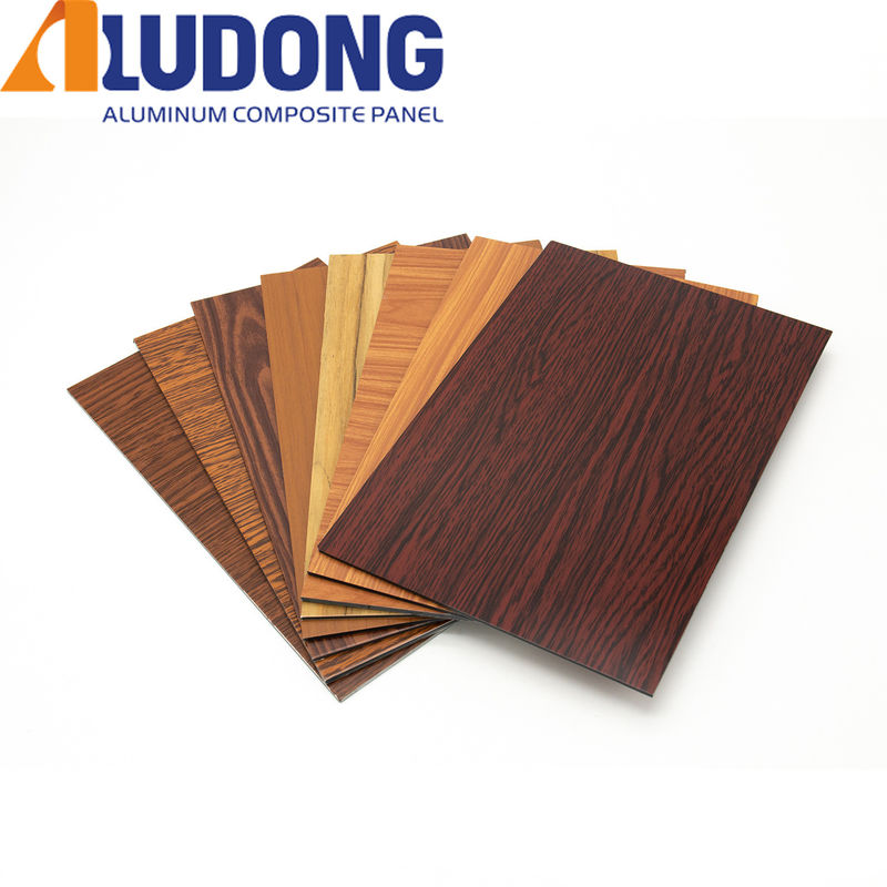 Nhà sản xuất trực tiếp 5mm gỗ hạt ACP PVDF lớp phủ, chống tia UV & chống cháy cho bức tường rèm 24/7 Hỗ trợ kỹ thuật